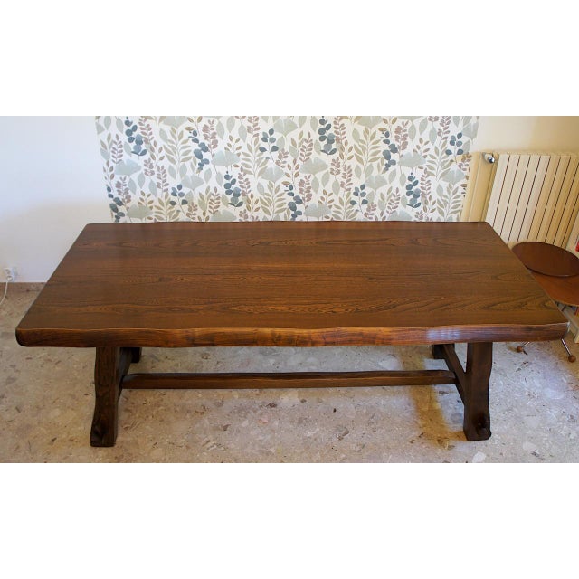 Brutalist Vintage Brutalist Dining Table in Elm, 1960 For Sale - Image 3 of 8