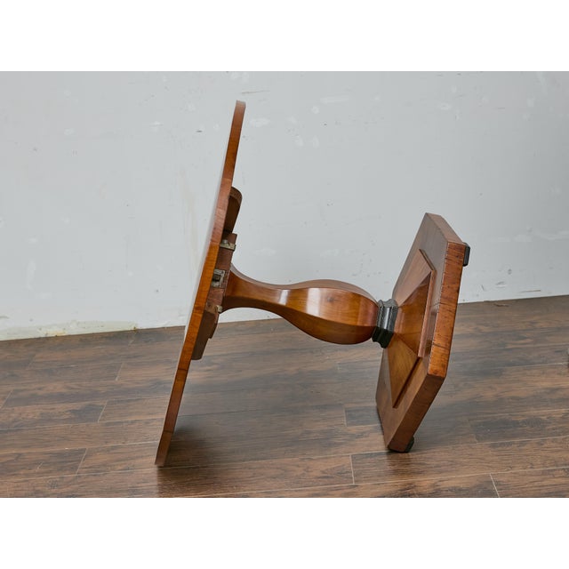 Wood 19th Century Biedermeier Round Walnut Pedestal Table With Veneered Starburst Top For Sale - Image 7 of 10