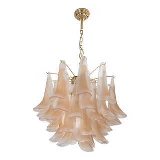 Mazzega Murano Glass Petal Chandelier For Sale