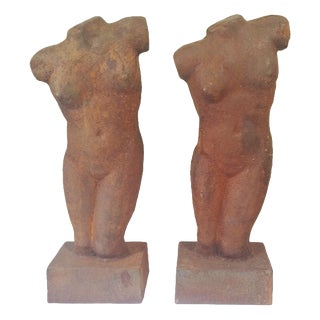 European Artist, Venus Garden Sculptures, Cast Iron, Set of 2 For Sale