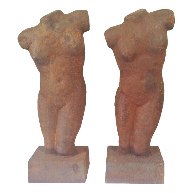 European Artist, Venus Garden Sculptures, Cast Iron, Set of 2 For Sale