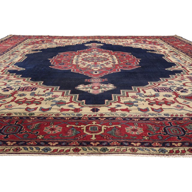 Traditional Late 19th Century Turkish Serapi Rug, 12'00 X 14'08 For Sale - Image 3 of 10