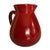 A bold and beautiful French ceramic pitcher finished in a striking crimson red glaze that commands attention in any...