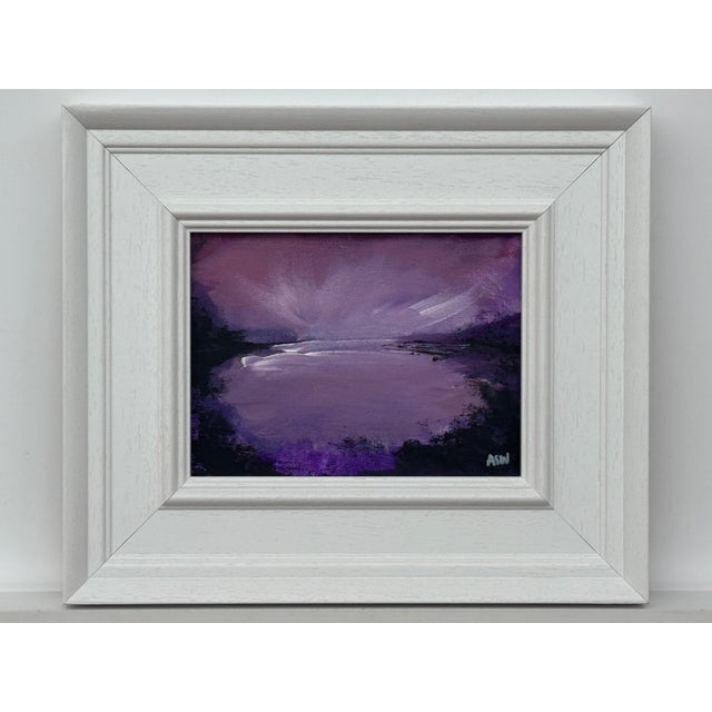Violet Reflections at Dusk - Miniature Art by Contemporary British Artist 2025 For Sale - Image 9 of 12