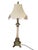 Regency Style Table Lamps with Neoclassical Bases, Paw Feet and Cream Fabric Shades with Beaded Fringe, 1980, Set of 2, in...