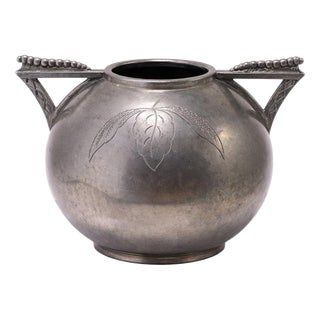 Swedish Art Deco Pewter Vase attributed to Lundin & Lundberg, 1930s For Sale
