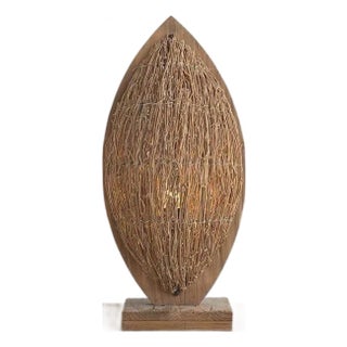 Rattan Branch & Wood Frame Natural Style Lamp For Sale