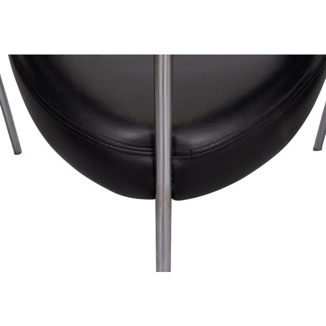 Vintage Black Leather Dining Chairs from Castelijn, 1990s, Set of 4 For Sale - Image 10 of 15