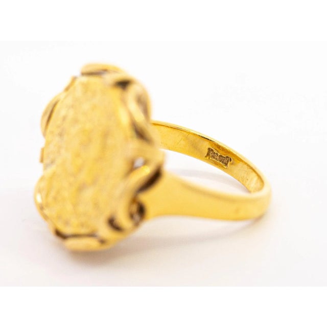 Salvador Dali For Piaget 'Dalí d'Or' 22K Gold Coin Ring in 18K Gold Setting, Size 6.5 For Sale - Image 9 of 12