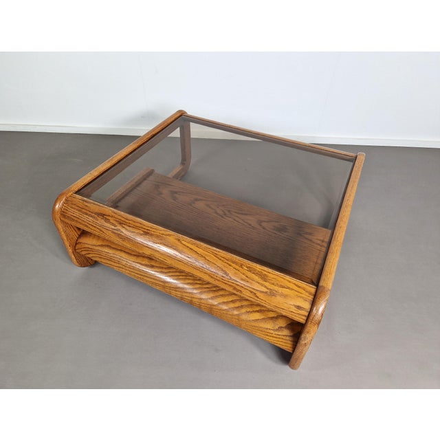 Vintage Coffee Table in Oak by Lou Hodges, 1970s For Sale - Image 8 of 13