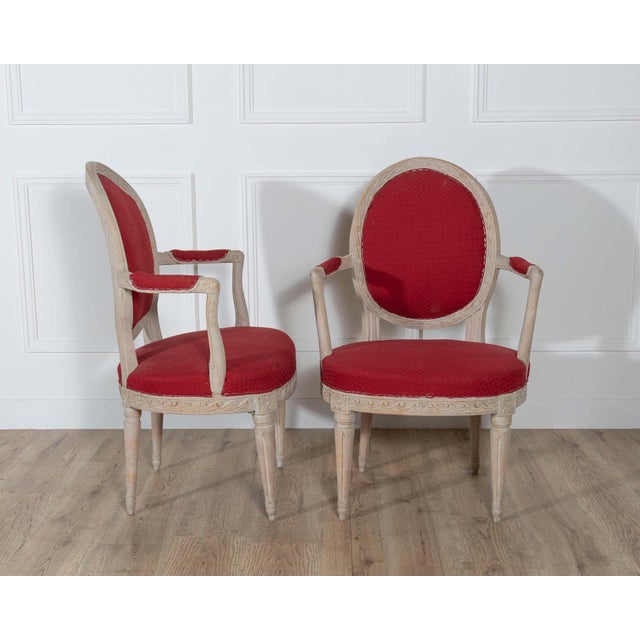 Pair of Swedish Gustavian Armchairs with Original Paint, circa 1820 For Sale - Image 10 of 14