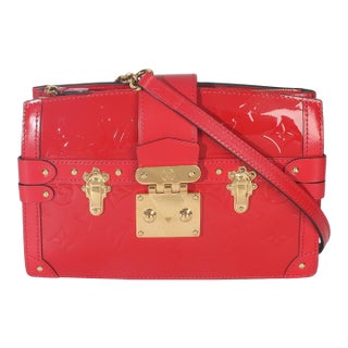 Cherry Monogram Vernis Trunk Clutch Bag For Sale