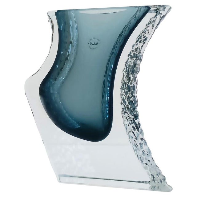 This sommerso Murano glass vase is a striking piece of Mid-Century artistry. Hand-crafted using the classical Mandruzatto...