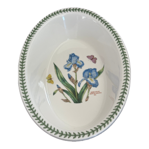1970s Botanic Garden Portmerion Iris Deep Oval Pie Baker Casserole Serving Dish