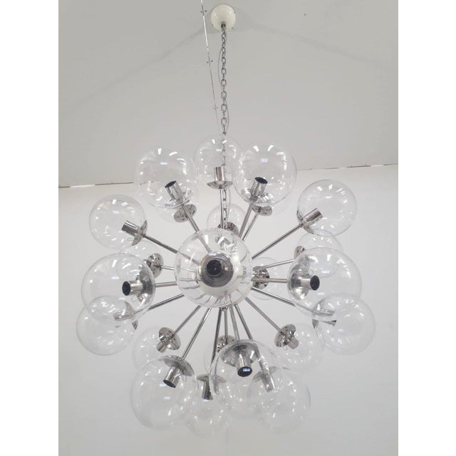 Italian 21st Century Nova Polished Nickel Clear Murano Sputnik Chandelier by Fabio LTD For Sale - Image 3 of 4