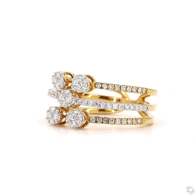 This estate ring from our contemporary estate collection centers on a 0.5-carat diamond in a round brilliant cut for...