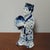 Ceramic Vintage Taiwanese Blue & White Porcelain Girl Figurine With Peach, 7.5" For Sale - Image 7 of 7