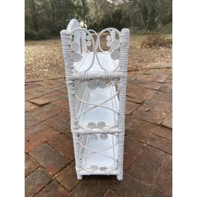 Wood Vintage Wicker Wall Shelf For Sale - Image 7 of 9