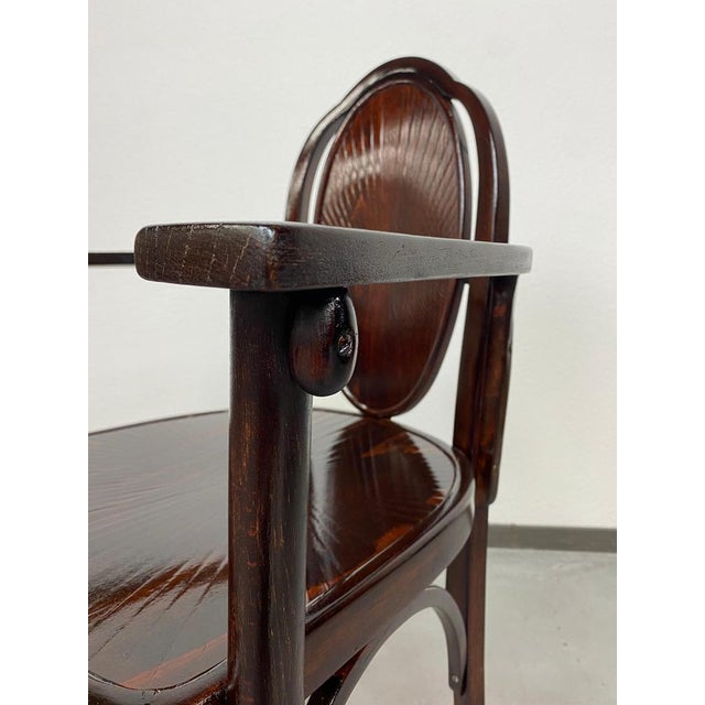 Wood Secession Armchairs attributed to Josef Hoffmann, 1890s, Set of 2 For Sale - Image 7 of 13