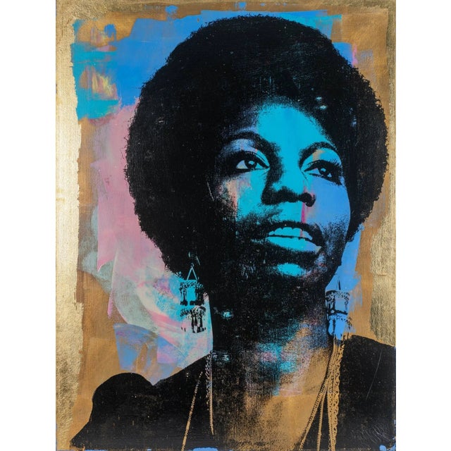 Nina Simone Portrait Painting by Dane Shue For Sale