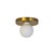 Minimal from top to bottom. This black flush mount pairs a metal base with a soft glass globe. Cool, calm, and quietly...