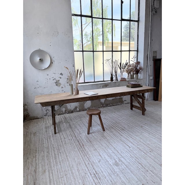 Pine Farmhouse Folding Table, 1950s For Sale - Image 9 of 18