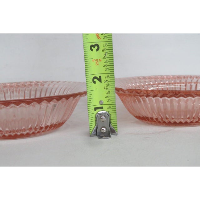 Anchor Hocking 1930s Anchor Hocking Queen Mary Pair of 2 Dessert Bowls Pink Depression Glass For Sale - Image 4 of 12