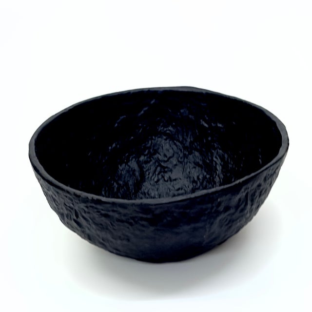 Ceramic Oversized Limited Edition Black Ceramic Lava Ware Serving Bowl by Ikea For Sale - Image 7 of 13