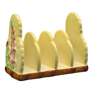 1940s Vintage English Ceramic Decorative Toast Rack For Sale