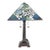 2003 Tiffany-Style Floral Stained Glass Pyramid Table Lamp For Sale
