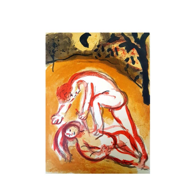 Marc chagall, original lithograh depicting an instant of the bible. Technique: original lithograph in colours (mourlot no....