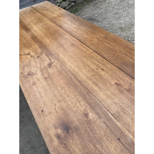Oak Farmhouse Dining Table with Drawer, 1950s For Sale - Image 17 of 18