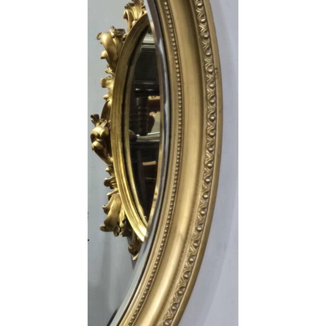 English Oval Gilt Wall Mirror, 1900 For Sale - Image 6 of 9