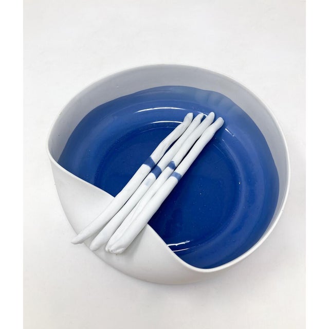 Mid-Century Modern Porcelain Dish by Piet Stockmans, 1991. This piece is attributed to the mentioned designer/maker. It...