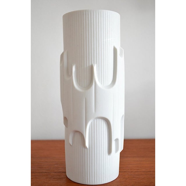 Mid-Century Porcelain Biscuit Floor Vase from Scherzer Porzellan Bavaria, 1960s For Sale - Image 6 of 6