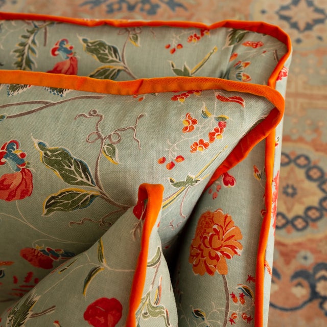 Textile Sophie Conran Coco 2.5 Seater Sofa with Contrast Welt Knife Edge cushion in Andrew Martin Wildwood Duck Egg For Sale - Image 7 of 10