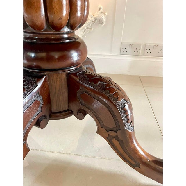 Brown Antique Victorian Mahogany Dining Table, 1860s For Sale - Image 8 of 13