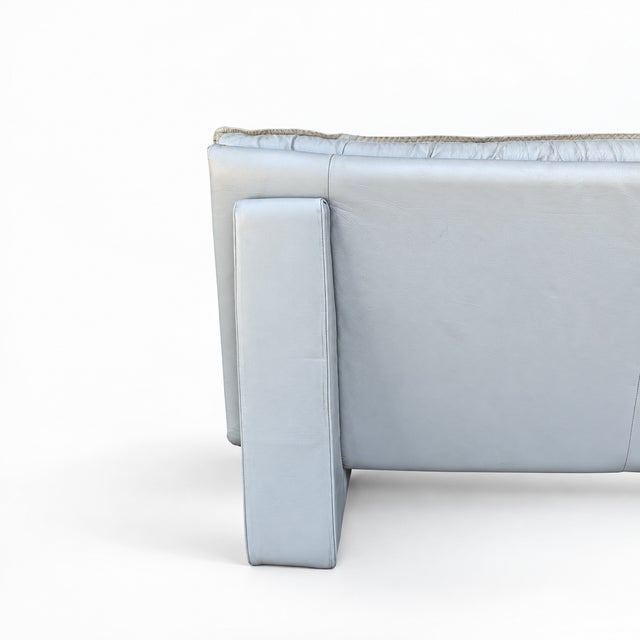 Vintage Nicoletti Italia Postmodern Gray Leather Loveseat, Italy, 1980s For Sale - Image 18 of 18
