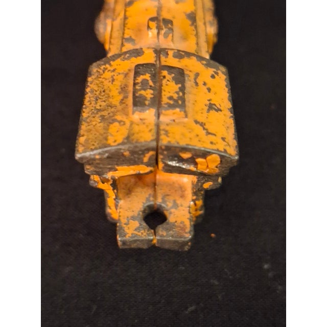 Antique Kilgore Cast Iron Train Set Orange Locomotive Coal Tender Passenger Car For Sale - Image 11 of 18