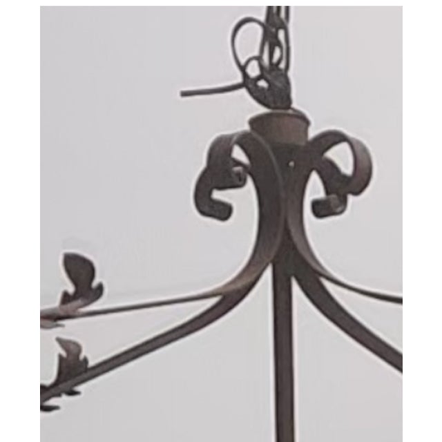 Early 21st Century Extra Large Spanish Iron Lantern Chandelier For Sale - Image 5 of 7