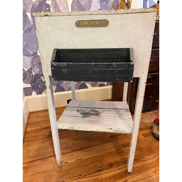 Antique Primitive Country Store Merchant Counter With Lift-Top Storage & Original White Paint For Sale In Atlanta - Image 6 of 6