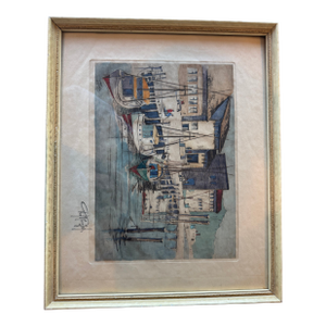 1940s Joe Knowles “Columbia River Trollers” Hand‑Printed Etching – Limited Edition 58/100 or 30/100– Signed