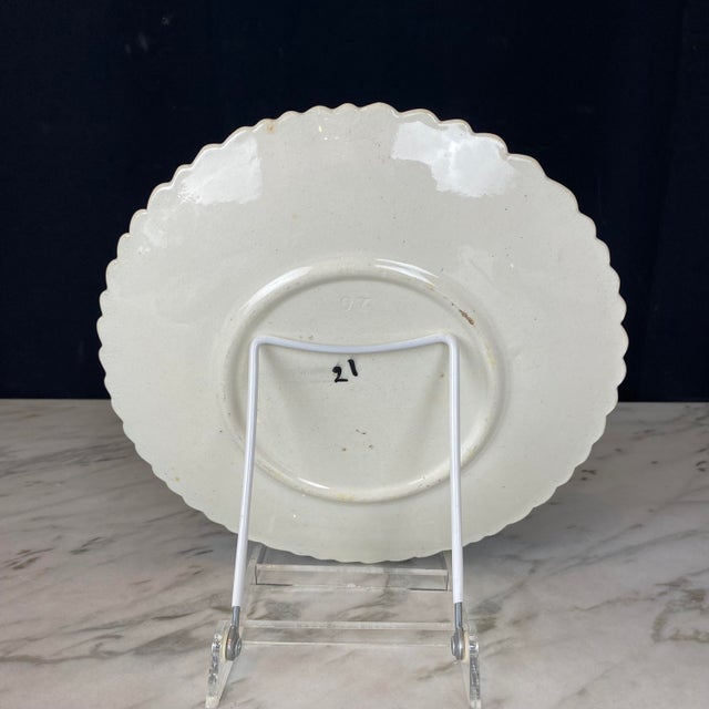Ceramic French Orchies Majolica Pink Daisy Floral Plate Circa 1890 For Sale - Image 7 of 8