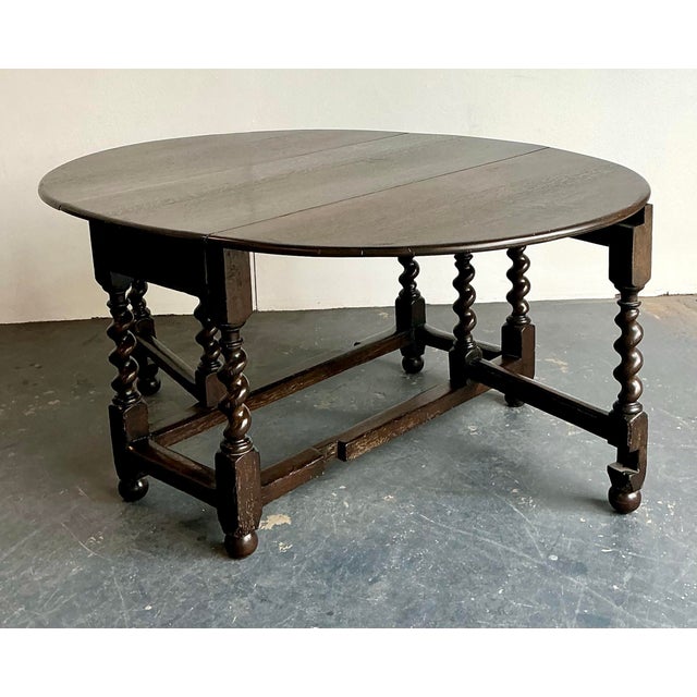 Vintage Barley Twist Gate Leg Table For Sale - Image 12 of 13