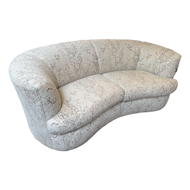 Vladimir Kagan Style Paisley Print Loveseat For Sale