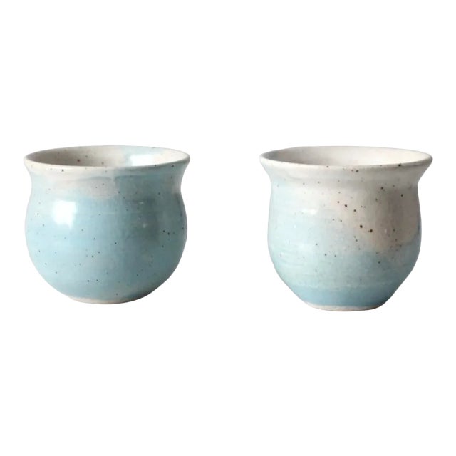 Vintage Studio Pottery Cachepots Pair For Sale
