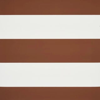 Schumacher Baxter Stripe Wallpaper in Brown For Sale