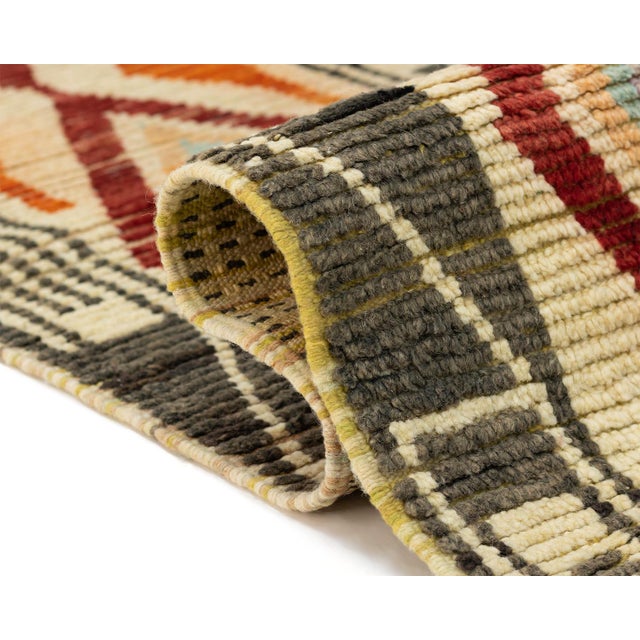 Blue Hand-Knotted Wool Premium Rug by Azele Studio For Sale - Image 8 of 11