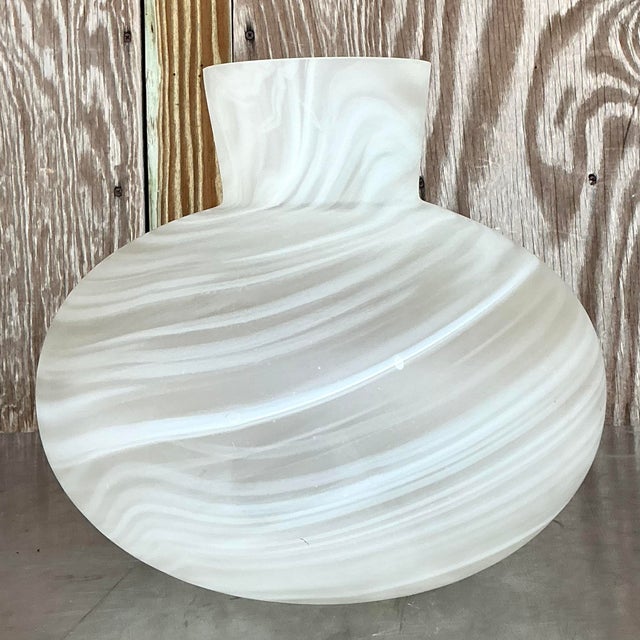 Italian Vintage Italian Art Glass Vase After Murano Vietri For Sale - Image 3 of 6