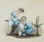 Traditional Antique French Mother & Child Print Pair | Provence Find | Empire Style Figures in Turquoise Gilt Frames | Romantic Nursery & Wall Decor For Sale - Image 3 of 7